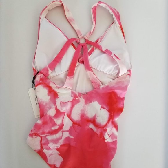 Calvin Klein Strappy Tie Dye One Piece Swimsuit Size 12 - Picture 6 of 12
